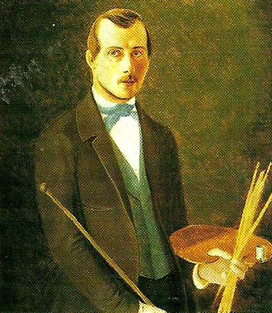 broderna von wrights sjalvportratt med palett china oil painting image